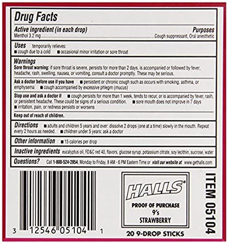 HALLS STRAWBERRY 20CT
