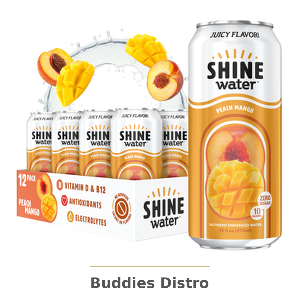 SHINE WATER PEACH MANGO12/16OZ