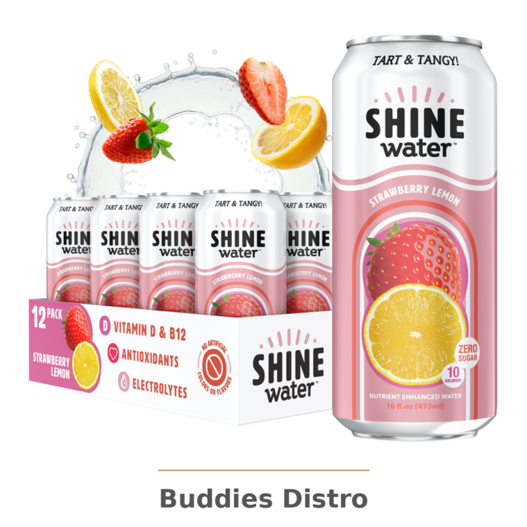 SHINE WATER STRAW LEMON12/16OZ