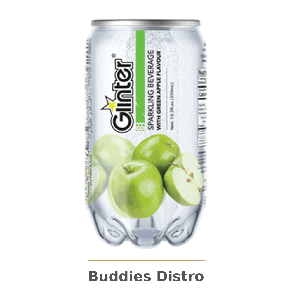 GLINTER GREEN APPLE 350ML 24CT