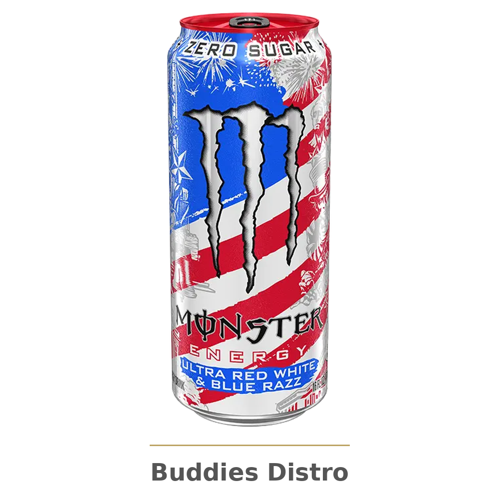 MONSTER RED WHITE BLUERAZ 16OZ