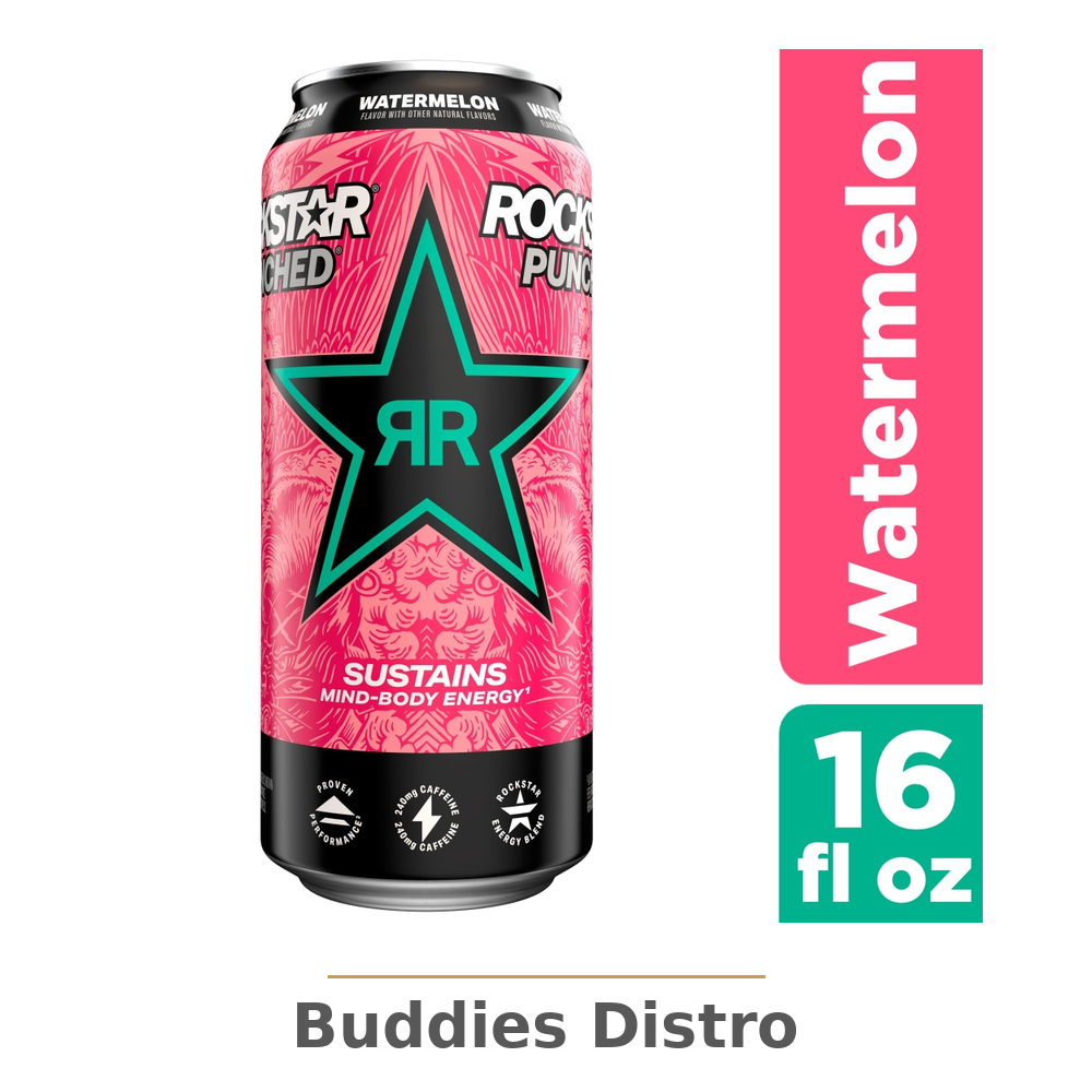 ROCKSTAR WATERMELON 16OZ 12PK