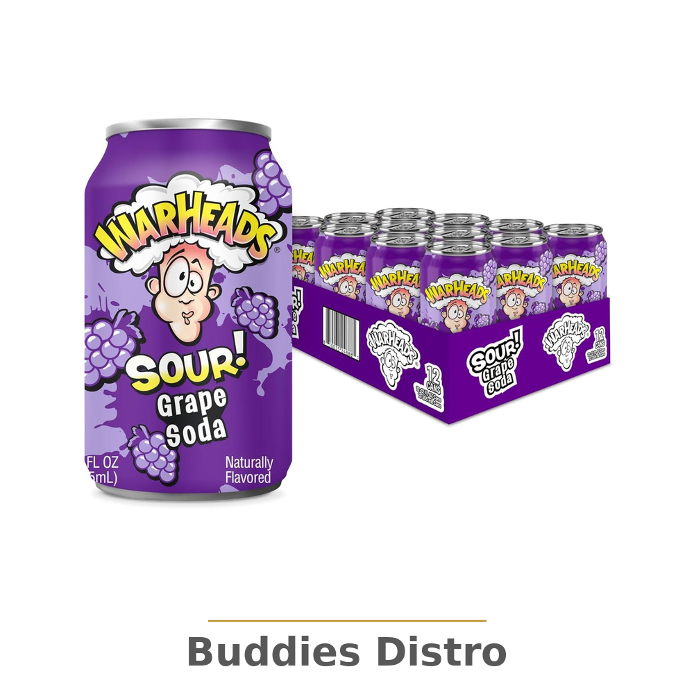 WARHEADS GRAPE SOUR SODA 12OZ