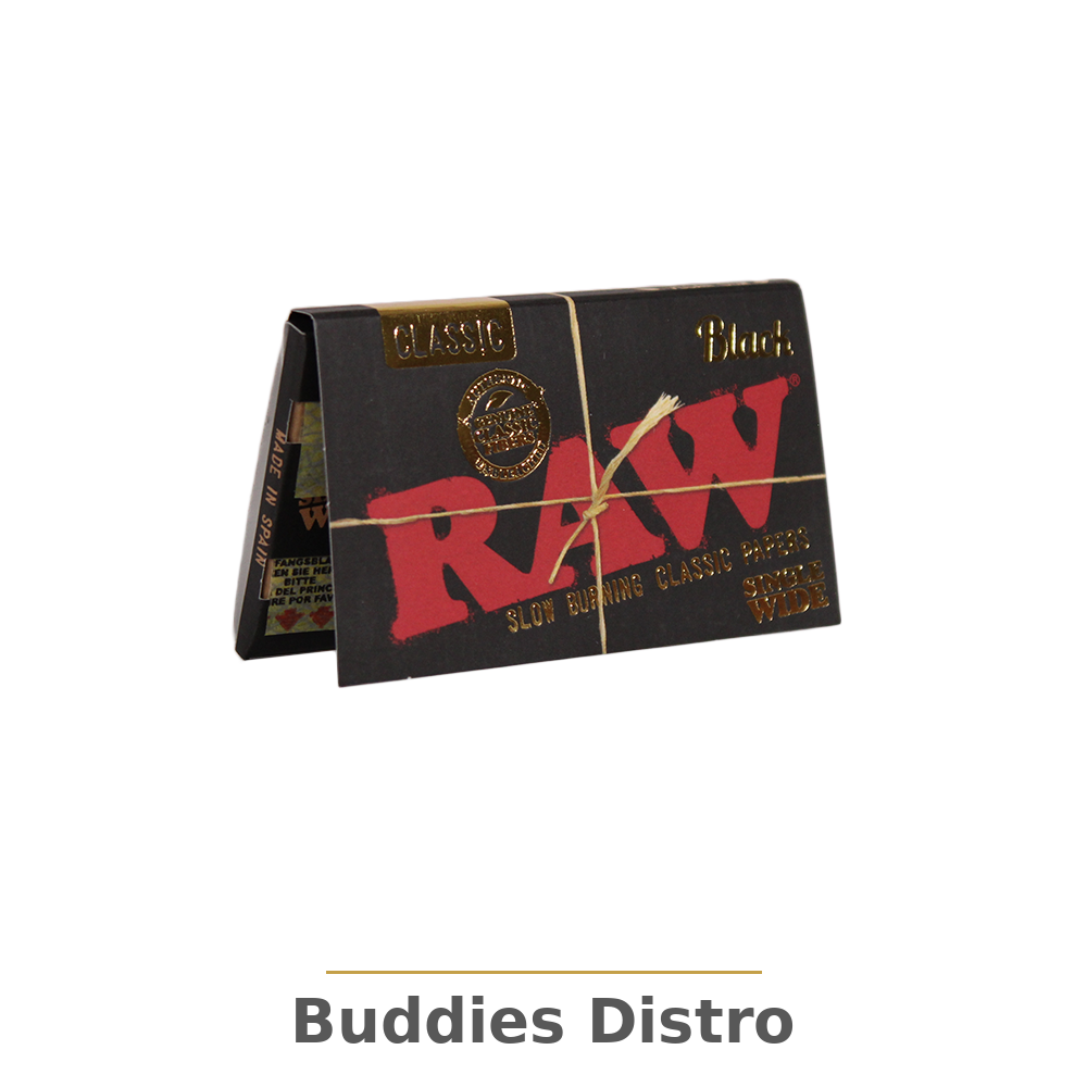 RAW BLACK SINGLE WIDE 100PK/25