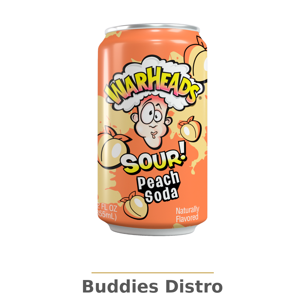 WARHEADS PEACH SOUR 12OZ
